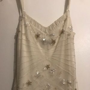 Bcbg Pixie Embellished Dress White - image 1